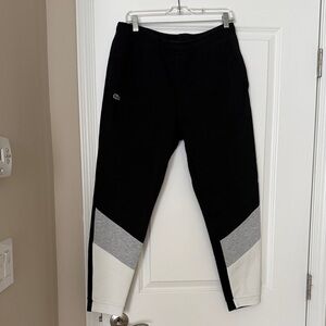 Lacoste Men’s Black Joggers with Gray and White Panels
